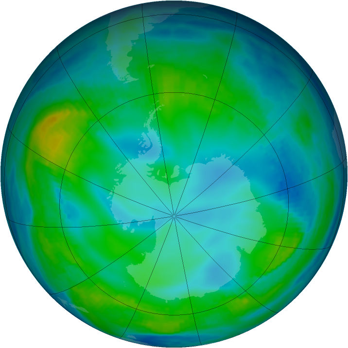Antarctic ozone map for 28 May 1999